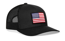 Load image into Gallery viewer, American Flag Trucker Hat | Black USA Snapback