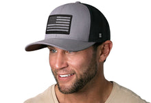 Load image into Gallery viewer, American Flag Trucker Hat | Gray-Black USA Tactical Snapback