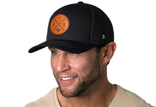 Load image into Gallery viewer, Austin Trucker Hat Leather | Black ATX X Snapback
