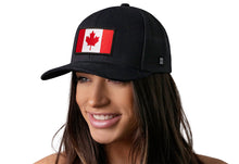 Load image into Gallery viewer, Canada Flag Trucker Hat | Black Canadian Snapback