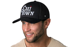 Load image into Gallery viewer, Chi Town White Script Trucker Hat | Black Illinois Snapback