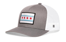 Load image into Gallery viewer, Chicago Flag Trucker Hat | Gray-White City Snapback