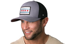 Load image into Gallery viewer, Chicago Flag Trucker Hat | Gray-Black City Snapback