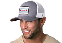 Load image into Gallery viewer, Chicago Flag Trucker Hat | Gray-White City Snapback