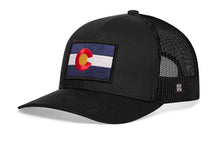 Load image into Gallery viewer, Colorado Flag Trucker Hat | Black CO Snapback