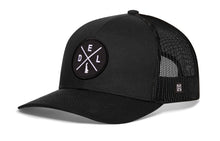 Load image into Gallery viewer, Delaware Trucker Hat | Black DEL X Snapback