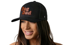 Load image into Gallery viewer, Dog Dad Trucker Hat Leather | Black Paw Snapback