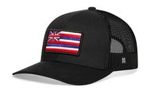 Load image into Gallery viewer, Hawaii Flag Trucker Hat | Black HI Snapback