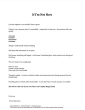 Load image into Gallery viewer, If I'm Not Here - The Information Your Family Will Look For First