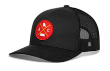 Load image into Gallery viewer, Kansas City Trucker Hat | Red Gold KC X | Black Snapback