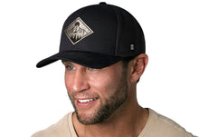 Load image into Gallery viewer, Diamond Mountain and Trees Trucker Hat | Black Outdoors Snapback