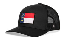 Load image into Gallery viewer, North Carolina Flag Trucker Hat | Black NC Snapback