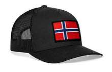 Load image into Gallery viewer, Norwegian Flag Trucker Hat | Black Norway Snapback
