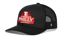 Load image into Gallery viewer, Philly City of Brotherly Love Trucker Hat | Black Cityscape Snapback