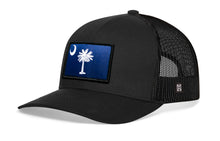 Load image into Gallery viewer, South Carolina Flag Trucker Hat | Black South Carolina Flag Snapback
