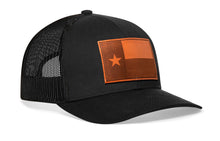 Load image into Gallery viewer, Texas Flag Trucker Hat Leather | Black Texas Flag Snapback