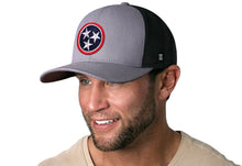 Load image into Gallery viewer, Tennessee Flag Trucker Hat | Gray-Black TN Snapback