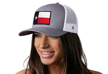 Load image into Gallery viewer, Texas Flag Trucker Hat | Gray-White TX Snapback
