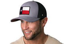 Load image into Gallery viewer, Texas Flag Trucker Hat | Gray-Black TX Snapback