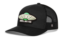 Load image into Gallery viewer, Believe Trucker Hat | Black Alien UAP Snapback