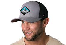 Load image into Gallery viewer, Diamond Mountain and Trees Trucker Hat | Gray-Black Outdoors Snapback