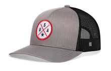 Load image into Gallery viewer, USA Trucker Hat | Gray-Black America Snapback