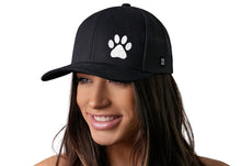 Load image into Gallery viewer, Paw Trucker Hat | Black Animal Print Snapback