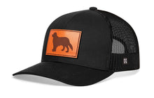 Load image into Gallery viewer, Golden Retriever Trucker Hat Leather | Black Dog Snapback