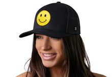 Load image into Gallery viewer, Smiley Face Trucker Hat | Black Emoji Snapback