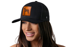 Load image into Gallery viewer, Boxer Trucker Hat Leather | Black Dog Snapback