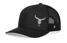 Load image into Gallery viewer, Bull Skull Trucker Hat | Black Steer Snapback