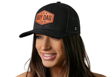 Load image into Gallery viewer, Boy Dad Leather Trucker Hat | Black Snapback