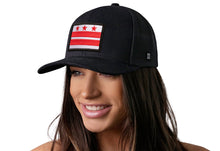 Load image into Gallery viewer, Washington DC Flag Trucker Hat | Black Snapback