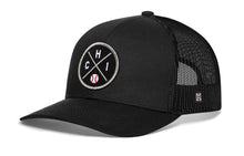 Load image into Gallery viewer, Chicago Trucker Hat | Silver CHI X Baseball Snapback