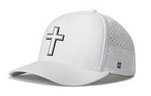Load image into Gallery viewer, Cross Performance 5-Panel Hat | White PVC Christian Flexfit® Snapback