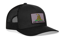 Load image into Gallery viewer, Dont Tread On Me Trucker Hat | Black Gadsden Flag Tactical Snapback