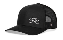 Load image into Gallery viewer, Bicycle Trucker Hat | Black Outdoors Snapback