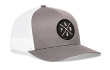 Load image into Gallery viewer, PNW Trucker Hat | Gray-White PNW X Snapback