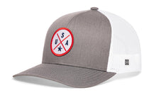 Load image into Gallery viewer, USA Trucker Hat | Gray-White America Snapback