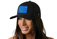 Load image into Gallery viewer, Alaska Flag Trucker Hat  |  Black Alaska Flag Snapback
