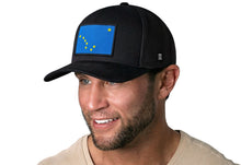 Load image into Gallery viewer, Alaska Flag Trucker Hat  |  Black Alaska Flag Snapback
