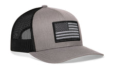 Load image into Gallery viewer, American Flag Trucker Hat  |  Gray-Black USA Tactical Snapback
