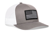 Load image into Gallery viewer, American Flag Trucker Hat  |  Gray-White USA Tactical Snapback

