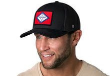 Load image into Gallery viewer, Arkansas Flag Trucker Hat  |  Black Arkansas Flag Snapback
