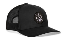 Load image into Gallery viewer, Arkansas Trucker Hat  |  Black ARK X Snapback
