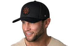 Load image into Gallery viewer, Austin Trucker Hat  |  Orange ATX X  |  Black Snapback
