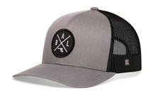 Load image into Gallery viewer, Baltimore Trucker Hat  |  Gray-Black BAL X Snapback
