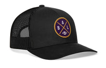 Load image into Gallery viewer, Baltimore Trucker Hat  |  Black BAL X Football Snapback
