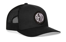 Load image into Gallery viewer, Bend Trucker Hat  |  Black Bend Snapback
