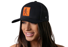 Load image into Gallery viewer, Bigfoot Leather Trucker Hat  |  Black Sasquatch Snapback
